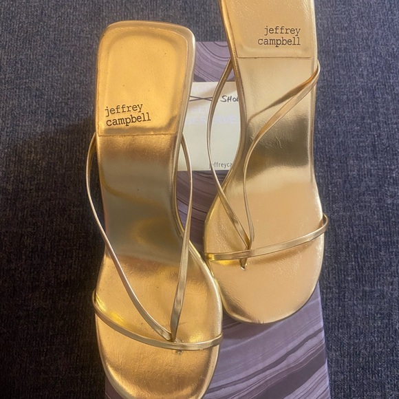 Jeffrey Campbell Metallic Gold Heels - Picture 1 of 7